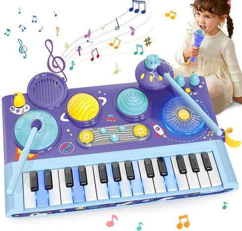Mostop Kids Drum Set for Toddlers 1-3: Toddler Musical Toys 5 in