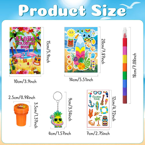 72 Summer Cinrobiye Pcs Hawaiian Luau Party Favors, Tropical Moana Flamingo Coloring Books Bulk, Aloha Tiki Birthday