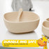 Baby Feeding Set by Muqee Peeko - Baby Feeding Essentials in Baby Apricot Color with Suction Plates for Toddlers,