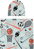 Galabloomer Newborn Swaddle Blanket with Beanie Set Baby Boy Receiving Blanket Sports Ball