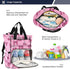 SUABO Backpack Powder-colored Butterfly Silk Pattern Baby Diaper Bag Large Bag Waterproof Travel Diaper Bags for Moms