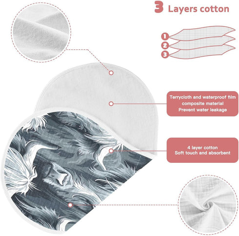 YETTASBIN Highland Cow Muslin Baby Burp Cloth, Super Soft Absorbent Cotton Burp Rag Baby Bibs Feeding Cloth for Newborn