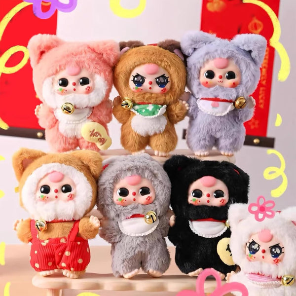 Meokro Baby Three Billionaire Lucky Cat Series Box Toys, Cat Theme Mystery Box