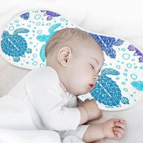 YYZZH 4 Pack 100% Sea Turtle Ocean Bubble Marine Turtles Muslin Burp Cloths for Baby Cotton Baby Washcloths Bibs