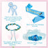 Xinnun Baby Shower Maternity Sash Kit - 5 Pcs Blue Shoulder Sash, Daddy Corsages, Flower Crown, Rose Wreath Headdress