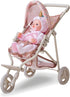 Olivia's Little World Baby Doll Stroller with Canopy & Storage Basket Foldable