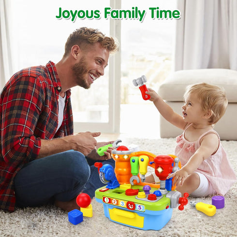 Toys for 1 Year Old Boy, Musical Learning Workbench for Toddler Toys Age 1-2, Birthday Gifts for Early Education