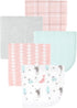 3pk 15 Hudson Baby Unisex Baby Animal Hooded Towel and Washcloths, Girl Woodland, One Size