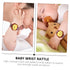 Toyvian 1pc Baby Lion Wrist Rattle Plush Puzzle, Musical Toy Bell, Snap Bracelet, Xmas New Year Jingle Bell Toy