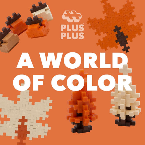 240 Set, PLUS PLUS Piece Pumpkin Spice Mix Tube - Mini Interlocking Building Blocks Stem Toys for Kids - Sensory Bin