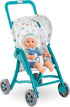 Corolle Baby Doll Stroller with Folding Canopy - Teal - Mon Premier Poupon Accessories Fit 12" Dolls for Kids Ages 18