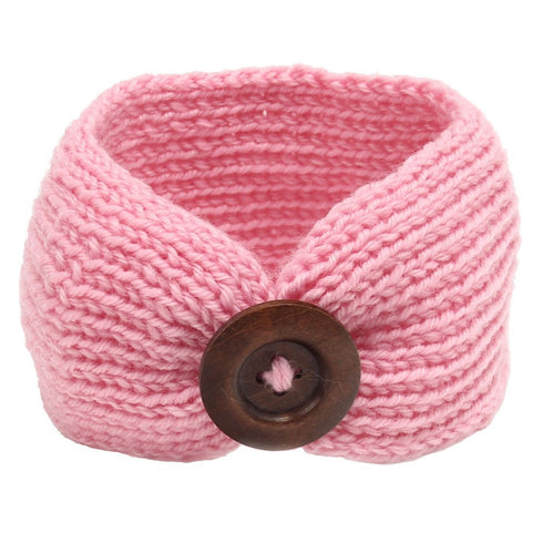 QandSweet Baby Girl Knitting Turban Head Wrap Headbands with Button Hairbands