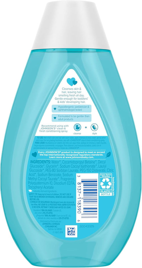 2-in-1 13.6 oz Johnson's Clean & Fresh Children's Shampoo & Body Wash, Daily Hair & Body Wash for Kids & Toddlers