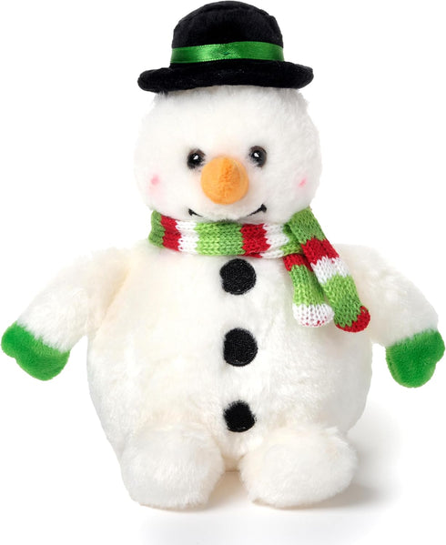 Bearington Snowball The Plush Snowman, 7 Inch Stuffed Christmas Plushies, Ideal Gift for Toddlers & Kids