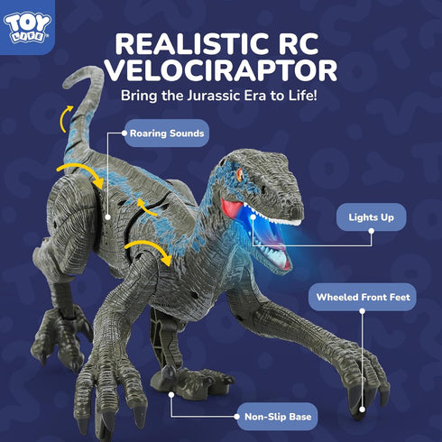 3-5 4-7 8-12, STEAM Life Remote Control Dinosaur Toys for Kids Large Rechargeable Velociraptor RC Dino with Walking
