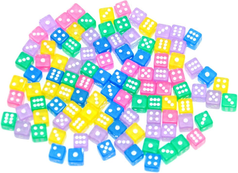 100 D6 5mm) SmartDealsPro Assorted Mini Tiny Dice Game Dot Square Dice for Casino Themed Activity, Board Game, Teaching