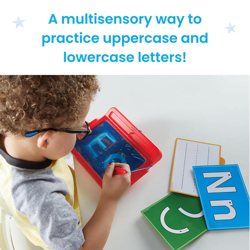 hand2mind 3-5, Letter Tracing Sensory Pad, Reusable Handwriting Practice for Kids Learn to Write, Letter Tracing Board