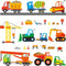 DECOWALL DS-8012 Kids Wall Stickers, Construction Site Cars Island Decals, Peel and Stick Removable for Nursery Bedroom