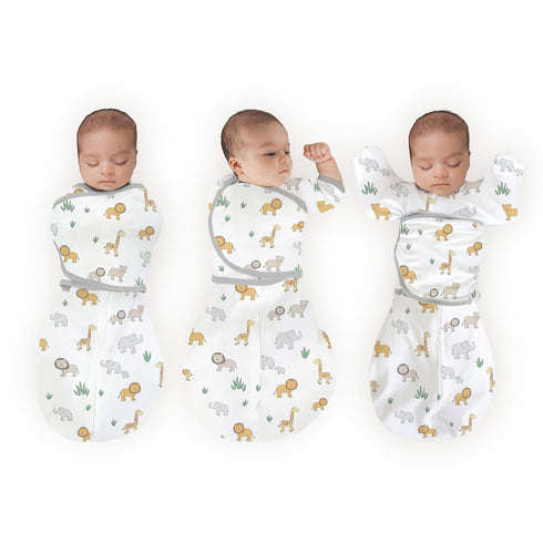 Set, 0-3 6-Way Amazing Baby Swaddle On Safari Mo Omni Swaddle Sack for Newborn, Swaddle with Arms Up Half-Length