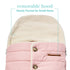 JJ Cole Bundle Me Winter Toddler Car Seat Cover and Bunting Bag - Urban Weather Resistant Baby Carrier Cover, Blush Pink