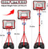Meland Kids Basketball Hoop, Adjustable Height 3.4ft-6.2ft, Indoor Outdoor Basketball Goal for Boys 3-8