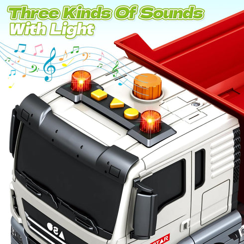 3 4 5 6 7 SpringFlower Dump Truck Toy for Years Old Boy, Toy Dump Trucks Vehicle Toy with Sound and Light, Kids