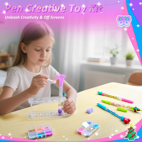 50 12 6 7 8 9 10 MOMUSE Accessories DIY Pen Making Kit, Fun Pen Creator Studio Making Sparkly Pens with Sequins Beads