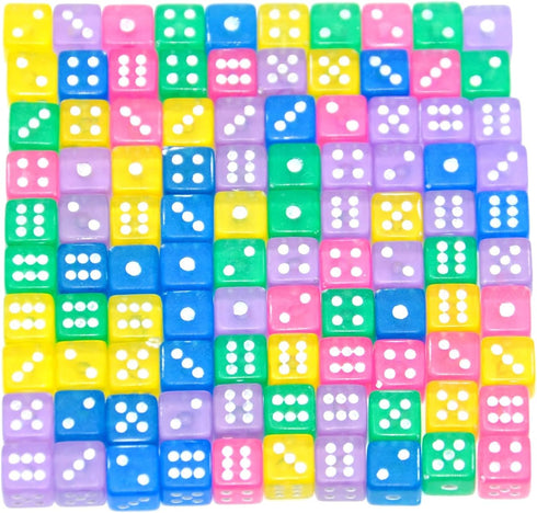 100 D6 5mm) SmartDealsPro Assorted Mini Tiny Dice Game Dot Square Dice for Casino Themed Activity, Board Game, Teaching
