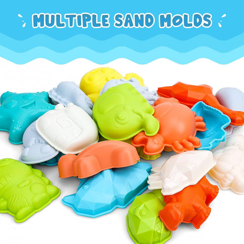 29 Summer TOY Life Pcs Dinosaur Beach Toys Sand Toys Toddlers with Castle Bucket Shovels & Sand Castle Building Kit