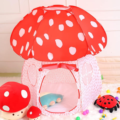 Play Tent for Kids, Pop Up Indoor Outdoor Playhouse with Exquisite Mushroom Design