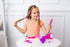 JOYIN 17Pcs Girls Beauty Salon Set, Pretend Play Doll Hair Stylist Toy Kit with Accessories