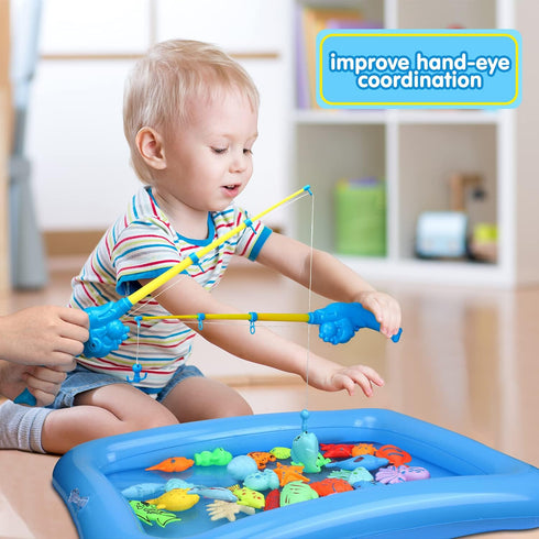 2-Player 3-5 Set TOY Life Magnetic Fishing Game for Kids - Toddler Fishing Pole with Fish Toys - Bath & Pool Toys