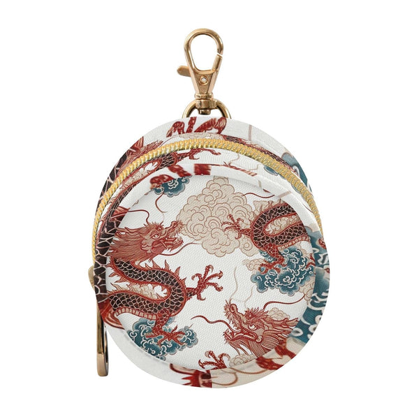 YETTASBIN Chinese Dragon Portable Pacifier Holder Case with Metal Hook Buckle & Zipper