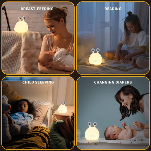 Cute Slug Night Light for Kids - Soft Silicone Lamp Gift for Baby Rooms