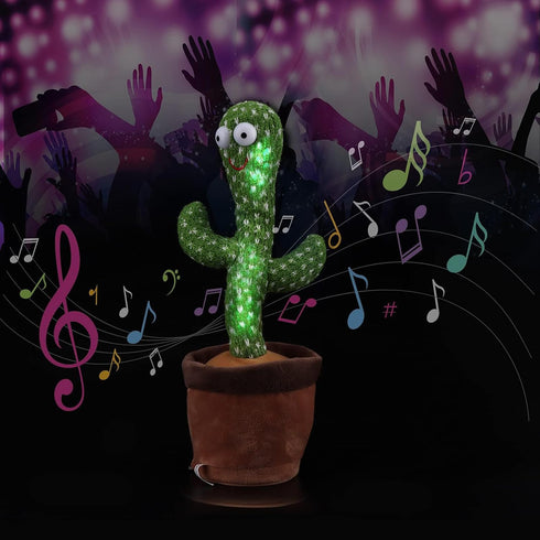 Say,Sing,Dance,Recording,LED(120 Starhig Dancing Cactus Talking Toy,Wriggle Singing Mimicking Cactus,Repeat What You