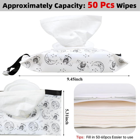 YAHUIPEIUS 2Pack Baby Wipes Dispenser Portable Baby Wipe Holder Refillable Wet Wipes Container Reusable Travel Wipes