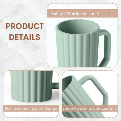 Baby Bath Rinse Cup, Silicone Body Washing Rinser Cup with Easy Grip Handle, Wash Rinse Cup for Kids (Sage) by Mintlyfe
