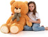 Big Teddy Bear 4 Feet Stuffed Animal, Jumbo Plush Toy for Mother's Day Birthday Gifts, Brown 47 Inch