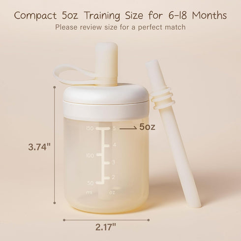 6 5 oz, 1 Pack Moonkie Baby Straw Cup | Silicone Toddler Sippy Training Cup With Straw Lid | BPA-Free Drop-Proof Cup |