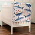 Watercolor Sea Shark Love Baby Blanket, Ocean Animals Hearts Flannel Soft Swaddle Receiving Blanket 30x40