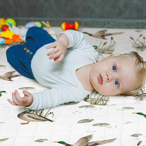 43 43 Inch Tummy Funtery x Mallard Duck Baby Playmat Portable Crawling Washable Foldable Time Non Slip Baby Floor Large
