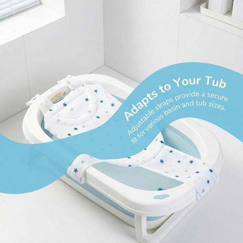 Kangnice 0-12 Premium Baby Bath Seat Support Net, Adjustable Non-Slip Infant Bathing Chair for Newborns Months