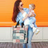 FLildon Backpack Backpack Simple Floral Checkered Diaper Bag Waterproof Mom Travel Tote with Insulated Pockets
