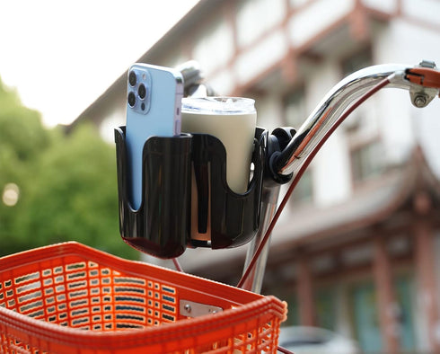 2 in 1 Universal Stroller Cup Holder Attachment, Wheelchair Cup Holder, Bike Cup Holder for Adult Bikes, Stroller Walker