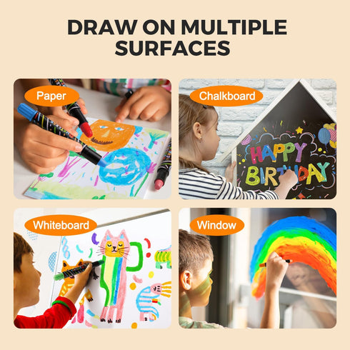 12 Set 3+ Jar Melo Dustless Chalk for Kids, PCS Sidewalk Chalk with Holder, Washable and Non-Toxic, Colored Chalk