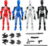 T13 Action Figure 4PCS, 3D Printed Multi-Jointed Movable Robot Desktop Decorations for Game Lovers