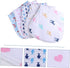 CHICAMPERA 5pcs Unisex Cotton Burp Cloths Absorbent Soft Durable Newborn Feeding Rags for Boys and Girls Gentle Skin