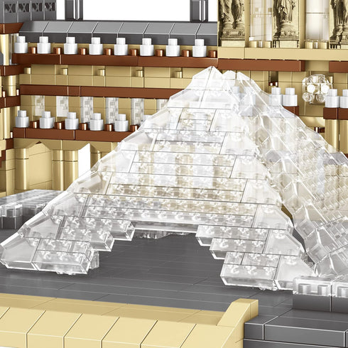 Paris Louvre Museum Building Blocks Set (3377Pcs) - Famous World Architecture Educational Toys Micro Bricks for Kids
