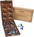 AMEROUS Wooden Mancala Board Game Set with 72+8 Bonus Multi Color Glass Stones - Classic Family Game