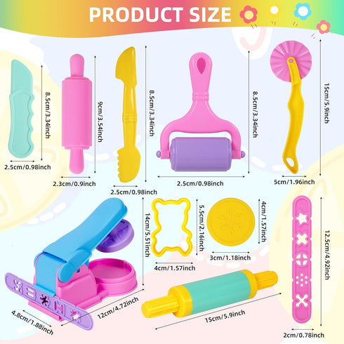 Set 22 Set 3-8 Dough Tools for Kids PCS Macaron Color Dough Play Tools with Animal Cutters, Dough Tool for Ages (Random